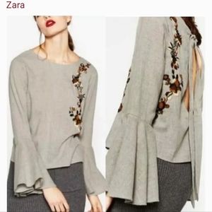 Zara embroidered blouse